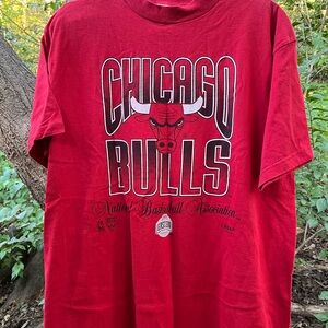 Vintage 1990’s NBA Logo 7 Chicago Bulls T-Shirt Red XL Michael Jordan